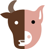 Piktogramm Rind/Schwein